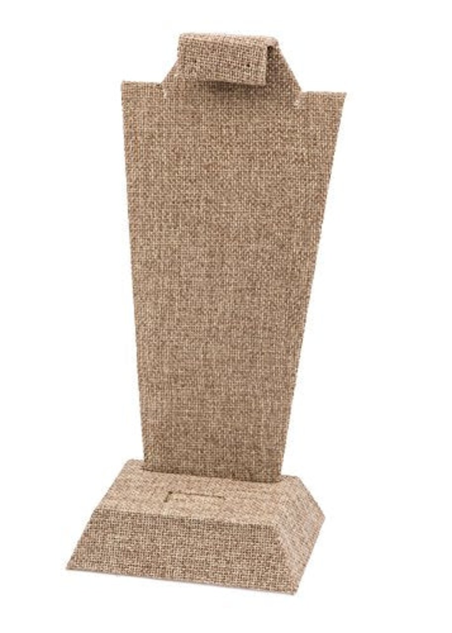 Deluxe Multi-Function Earring, Necklace & Ring Burlap Jewelry Display